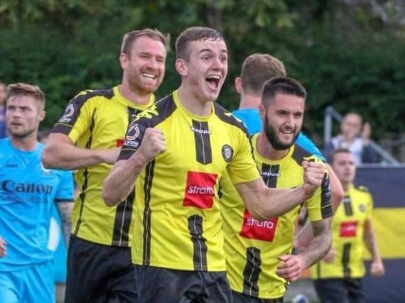 Liam Kitching during his spell with Harrogate Town.