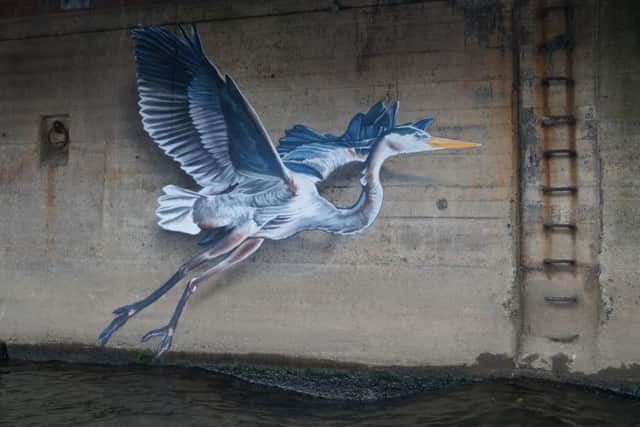 The Grey Heron is designed to be submerged and then reappear as the river level changes.