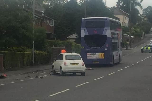 The scene of the crash in Bramley, Leeds