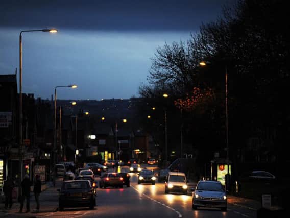 Street lights in Beeston, Leeds.