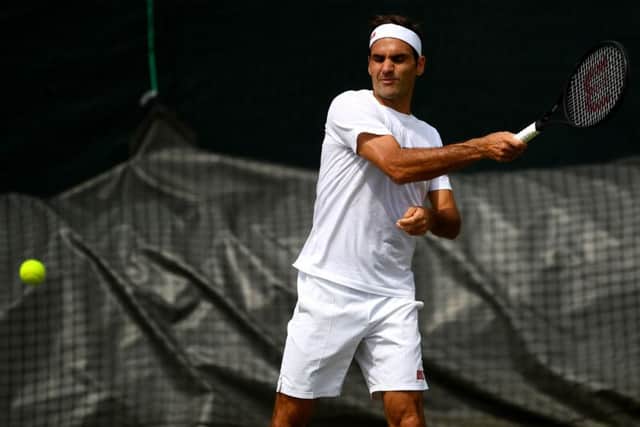 Roger Federer during a practice session. Picture: Victoria Jones/PA