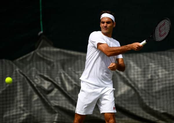 Roger Federer during a practice session. Picture: Victoria Jones/PA