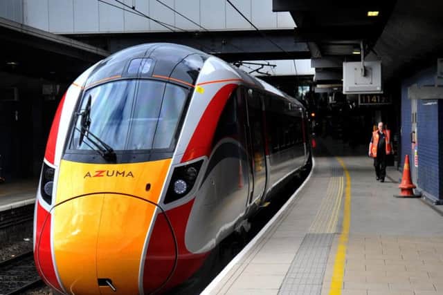 A new LNER Azuma train at Leeds station.