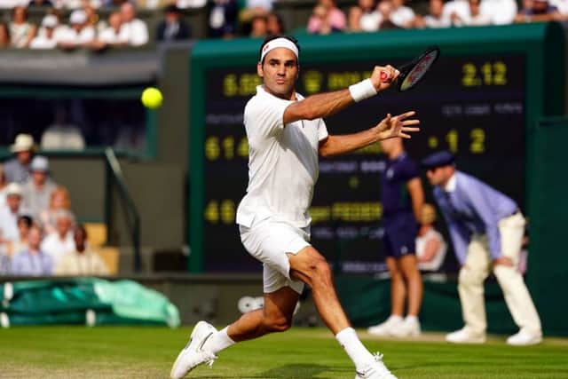Roger Federer during his match against Kei Nishikori.