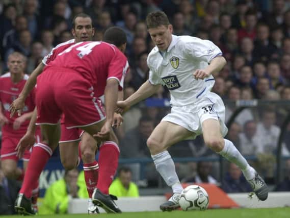James Milner playing for Leeds United.