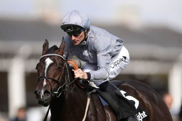 Soldier's Call, ridden by Daniel Tudhope to the Wainwrights Flying Childers Stakes winning post last year. Picture: Tim Goode/PA Wire.