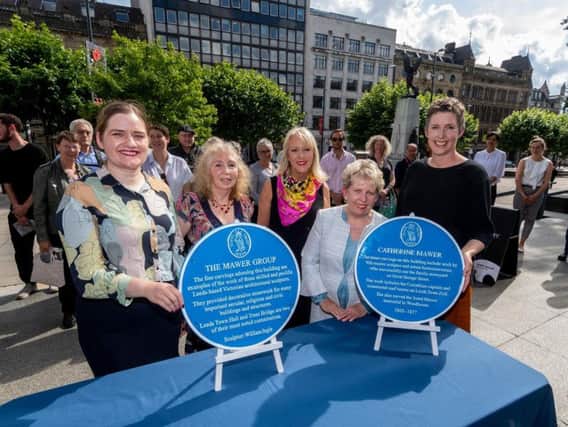 The unveiling of a blue plaque for Catherine Mawer and the Mawer Group of sculptors.