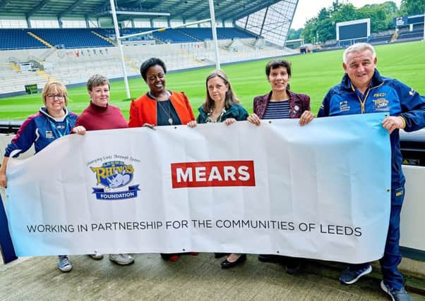 Partnership: Mears Group and Rhinos Foundation representatives with the food bank managers.