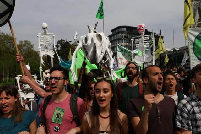 Extinction Rebellion protesters in London earlier this year. (Credit: SWNS)