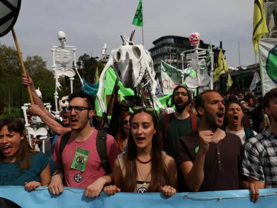 Extinction Rebellion protesters in London earlier this year. (Credit: SWNS)