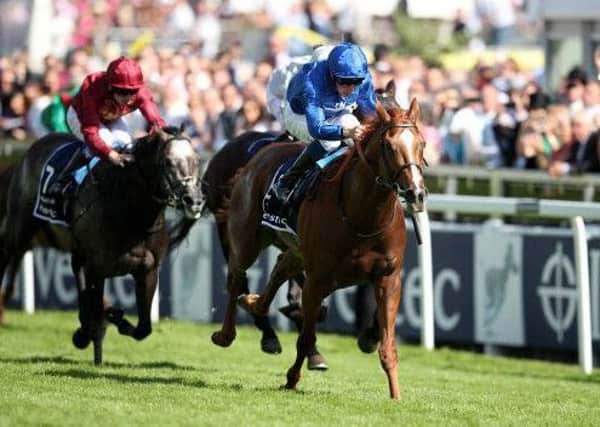 Masar, ridden by jockey William Buick, winning the 2018 Investec Derby. PIC: Adam Davy/PA Wire