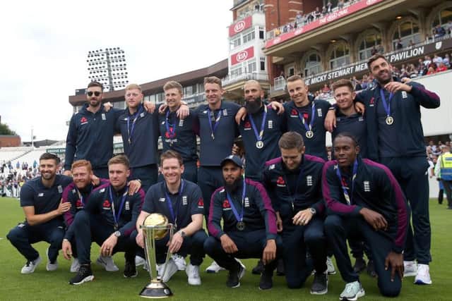 England's World Cup winning cricket team.