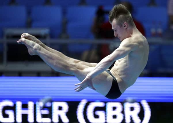 Jack Laugher of Great Britain competes in the semi-finals of men's 3-metre springboard diving at the World Swimming Championships in Gwangju, South Korea. Picture: AP/Mark Schiefelbein.