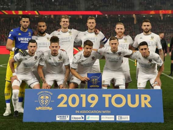 The Leeds team which faced Manchester United in Australia.