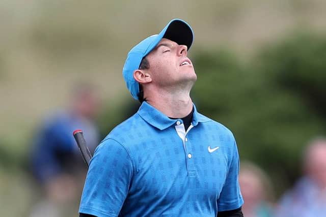 Northern Ireland's Rory McIlroy finds it tough going on day one at Royal Portrush. Picture: David Davies/PA