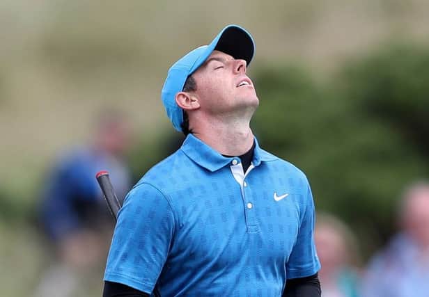 Northern Ireland's Rory McIlroy finds it tough going on day one at Royal Portrush. Picture: David Davies/PA