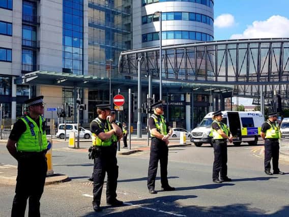 West Yorkshire Police officers managing the Extinction Rebellion protests.