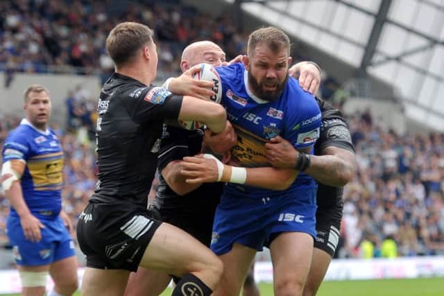 Adam Cuthbertson on the attack against Hull FC.  Picture: Tony Johnson.