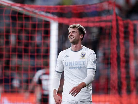 ARE YOU KIDDING ME? Leeds United striker Patrick Bamford attempted to look on the bright side after being continually denied a goal against Western Sydney Wanderers. Photo by Matt King/Getty Images.