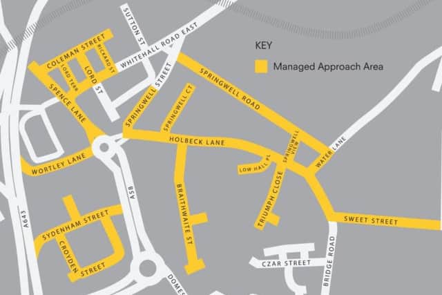 A map of the boundaries of the managed approach zone in Leeds has been released. Photo: Leeds City Council.