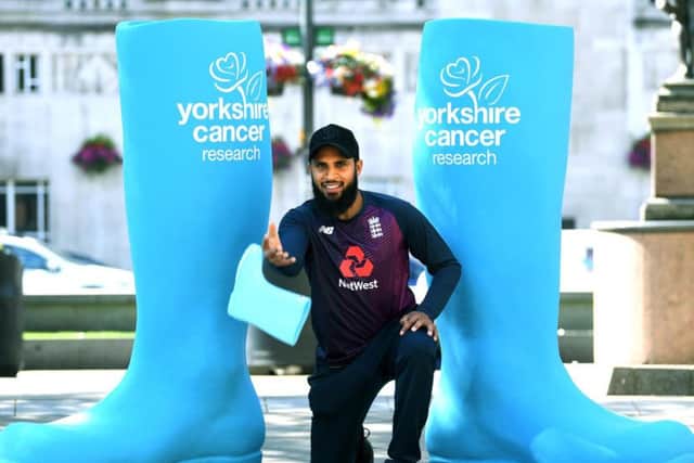 Yorkshire and England cricketer Adil Rashid shows his support for the Give it Some Welly campaign. Picture: Jonathan Gawthorpe