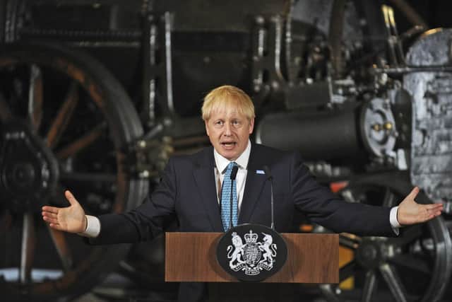 Prime Minister Boris Johnson giving a speech on domestic priorities at the Science and Industry Museum in Manchester.