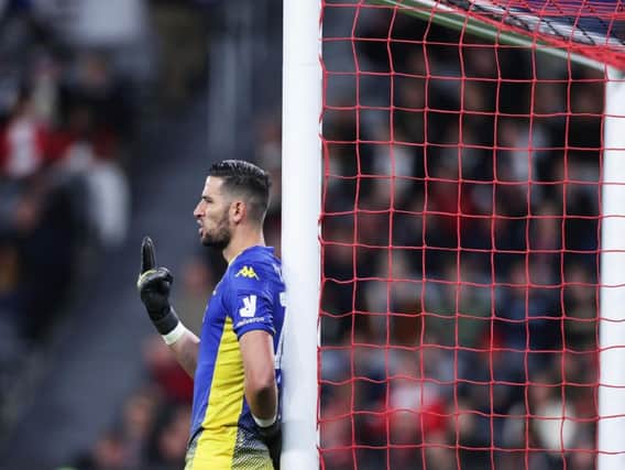 BETTER: Leeds United goalkeeper Kiko Casilla was beaten at his near post but then made same important saves to deny Cagliari Calcio a second goal. Photo by Matt King/Getty Images.