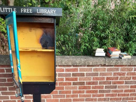 The Little Free Library in Hawksworth was set on fire first thing in the morning.
