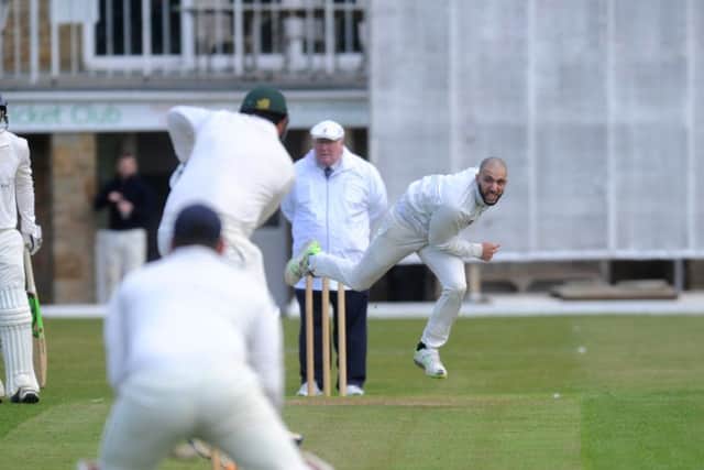 North Leeds bowler Fahan Khan. Picture: Steve Riding.