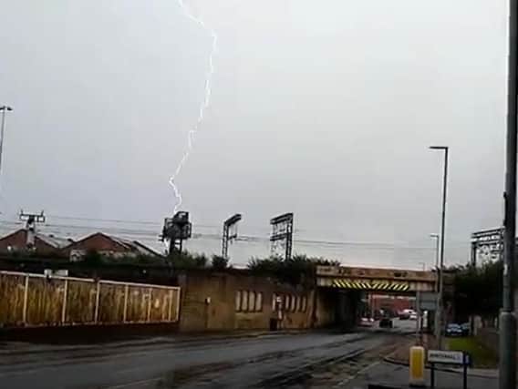 Lightning strikes south Leeds.