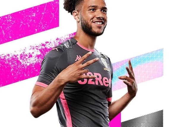 ALL NEW: Tyler Roberts in the new Leeds United away kit.