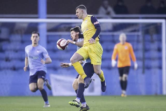 Tyler Walton scored for Farsley against Darlington.