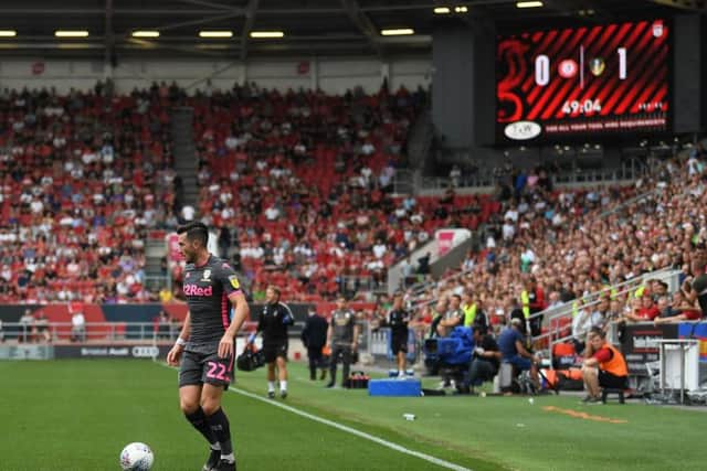 Leeds United's Jack Harrison at Ashton Gate. (Getty)