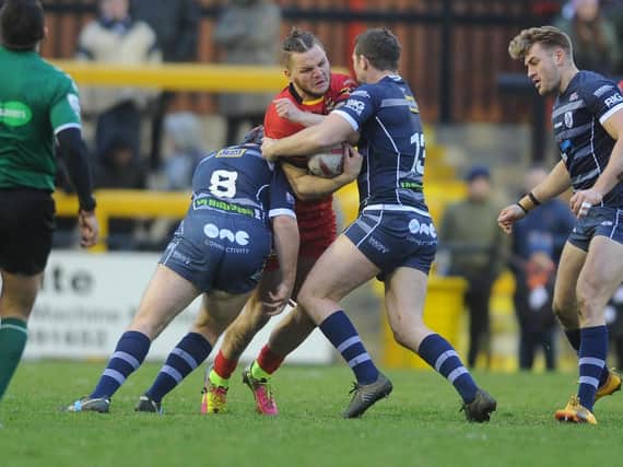 Kyle Trout in action for Dewsbury Rams. Picture by Tony Johnson