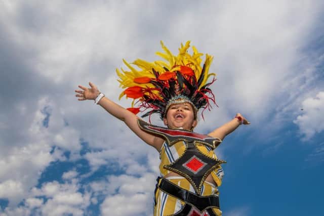 Carmen Brown, eight, of Harehills, is preparing for the 52nd West Indian carnival on Monday 26 August, 2019.
Picture: James Hardisty.