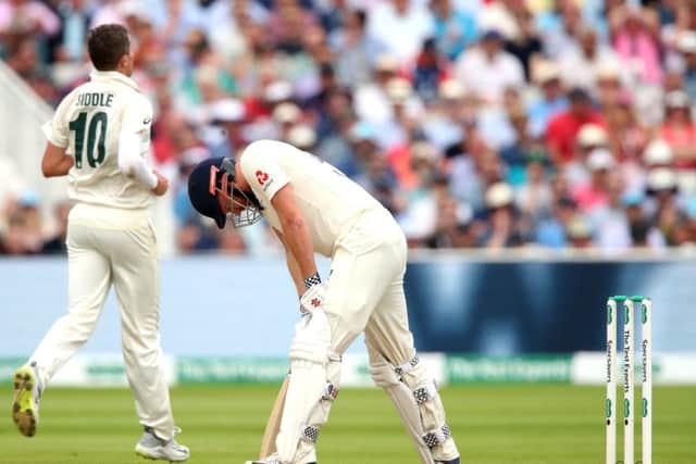 England's Jonny Bairstow endured a tough time with the bat during the first Ashes Test match at Edgbaston. Picture: Nick Potts/PA