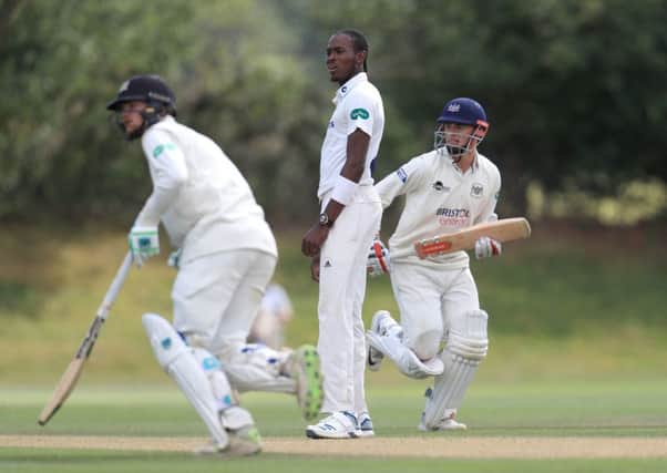 IN THE FRAME Jofra Archer, pictured on Wednesday playing for Sussex 2nd XI as part of his preparations for a possible call-up for the Lord's Test against Australia. Picture: Simon Cooper/PA