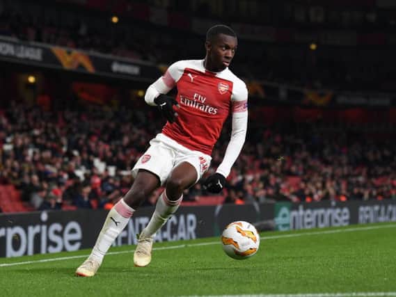 Arsenal forward Eddie Nketiah. (Getty)
