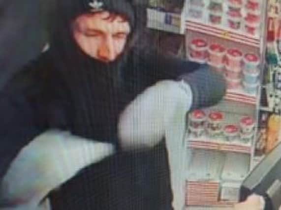 Police have released this CCTV image of a man they would like to identify in relation to an armed robbery.