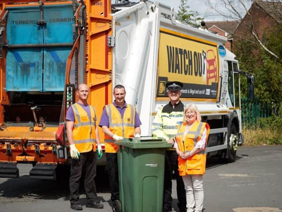Drivers are being warned they face prosecution if they mount pavements to get past bin lorries.