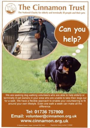 Charity Cinnamon Trust asking for help for the elderly and terminally ill and their pets in Leeds