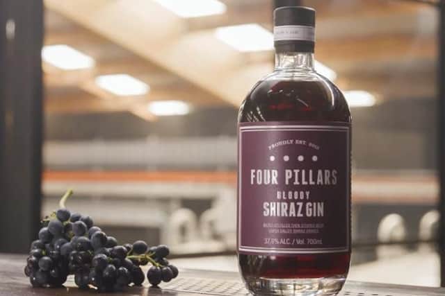 An unusual red wine flavoured gin is now available to buy in the UK, for drinkers who want to try something new (Photo: Four Pillars gin)