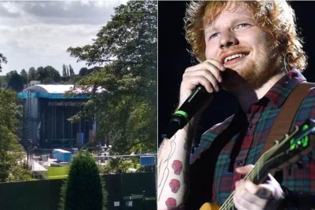 The stage at Roundhay Park ahead of Ed Sheeran's shows.