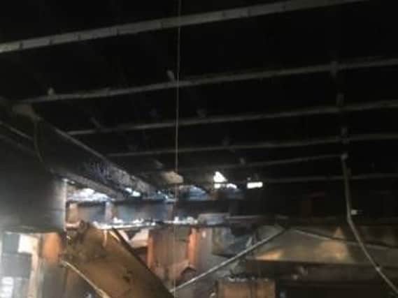 The fire severely damaged the inside of the takeaway.