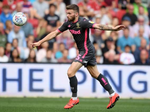 MODEST: Leeds United winger-turned-full back Stuart Dallas in action during the season opening victory at Bristol City. Photo by Alex Davidson/Getty Images.