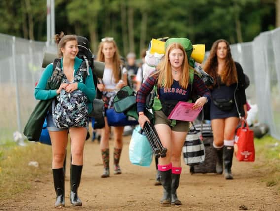 Leeds Festival campers descend on the site