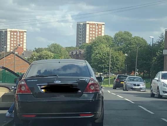Police caught a Leeds man who was driving his car with no insurance despite his one and four-year-old children being in the car. Photo provided by WYP Roads Policing Unit.