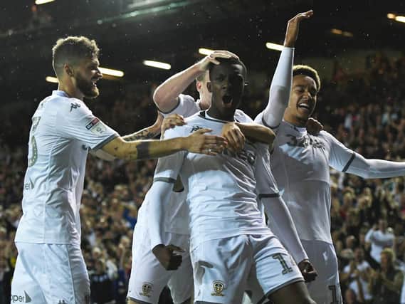ED'S WE WIN: Eddie Nketiah celebrates with his Leeds United team-mates after bagging the only goal of the game in Wednesday night's 1-0 win against Brentford at Elland Road. Photo by George Wood/Getty Images.