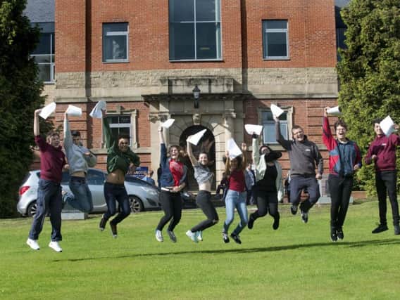 GCSE results day at Roundhay School in 2015.