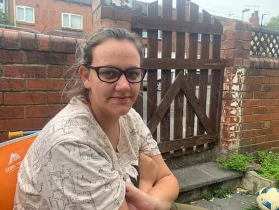 Stephanie Pullan, resident on the Parnabys, who says her family is 'exhausted' from lack of sleep due to noisy roadworks on the M621